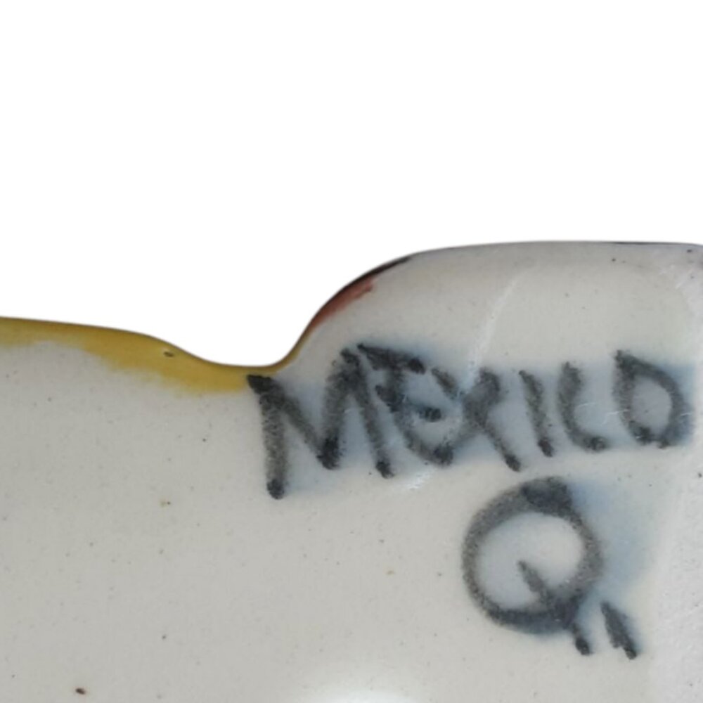Mexican Talavera Art Pottery Wall Pocket Handpainted Colorful Vase. Signed - Picture 3 of 5